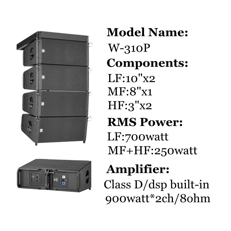 Cvr professional dual 10" powered line array sound equipment/big events