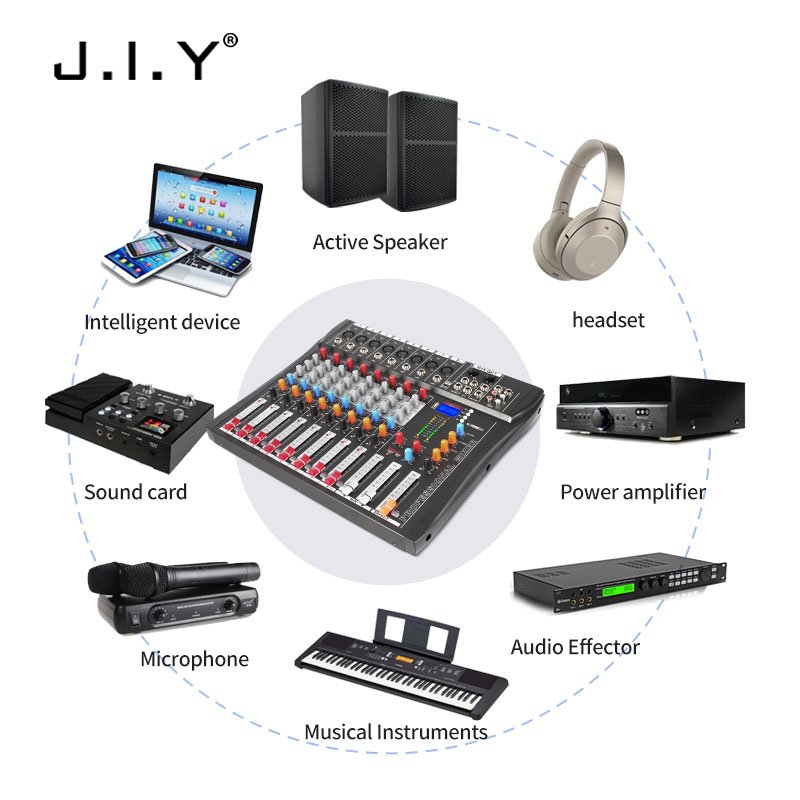 8-way Dj Controller Mixer Stage Band Performance USB with Blueteeth DJ Console Mixers Audio Sound Equipment/Amplifiers/Speakers