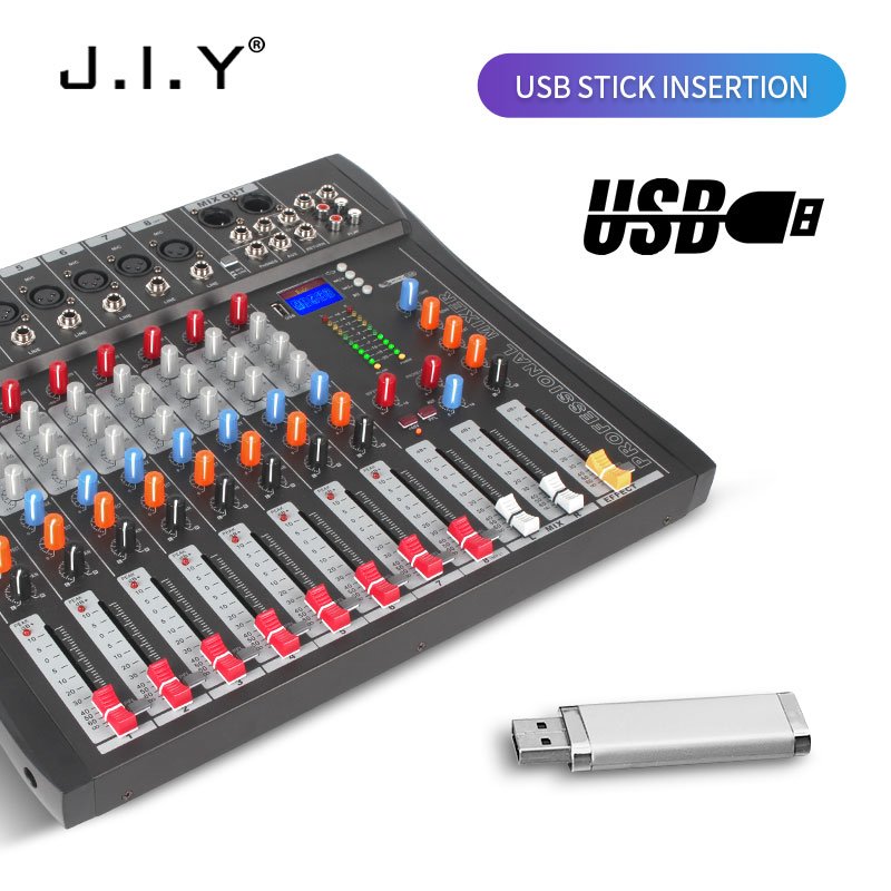 8-way Dj Controller Mixer Stage Band Performance USB with Blueteeth DJ Console Mixers Audio Sound Equipment/Amplifiers/Speakers