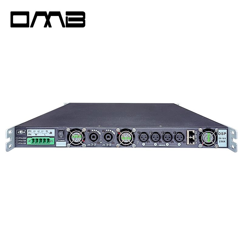 Premium 18000W 4-Channel Class D Amplifier with DSP (96K Sampling), Variable Power Supply, PFC, SRM PFA16K