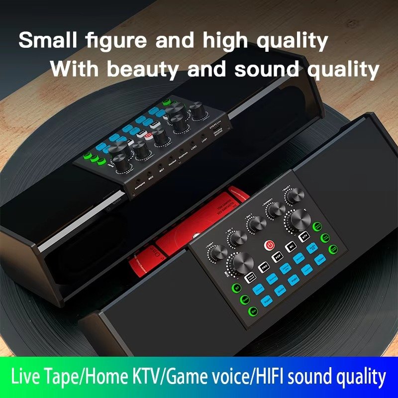 SY168 Sound Equipment Dual Mixer Professional Sound Card Microphone Machine For Family Ktv