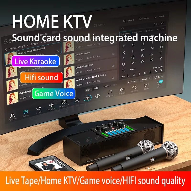 SY168 Sound Equipment Dual Mixer Professional Sound Card Microphone Machine For Family Ktv