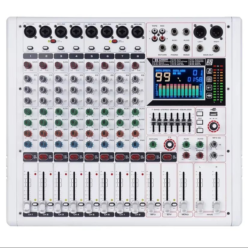 GF8/12/16 Pro audio mixer professional audio mixing console africa peru columbia DJ mixer sound equipment 99dsp player mixer