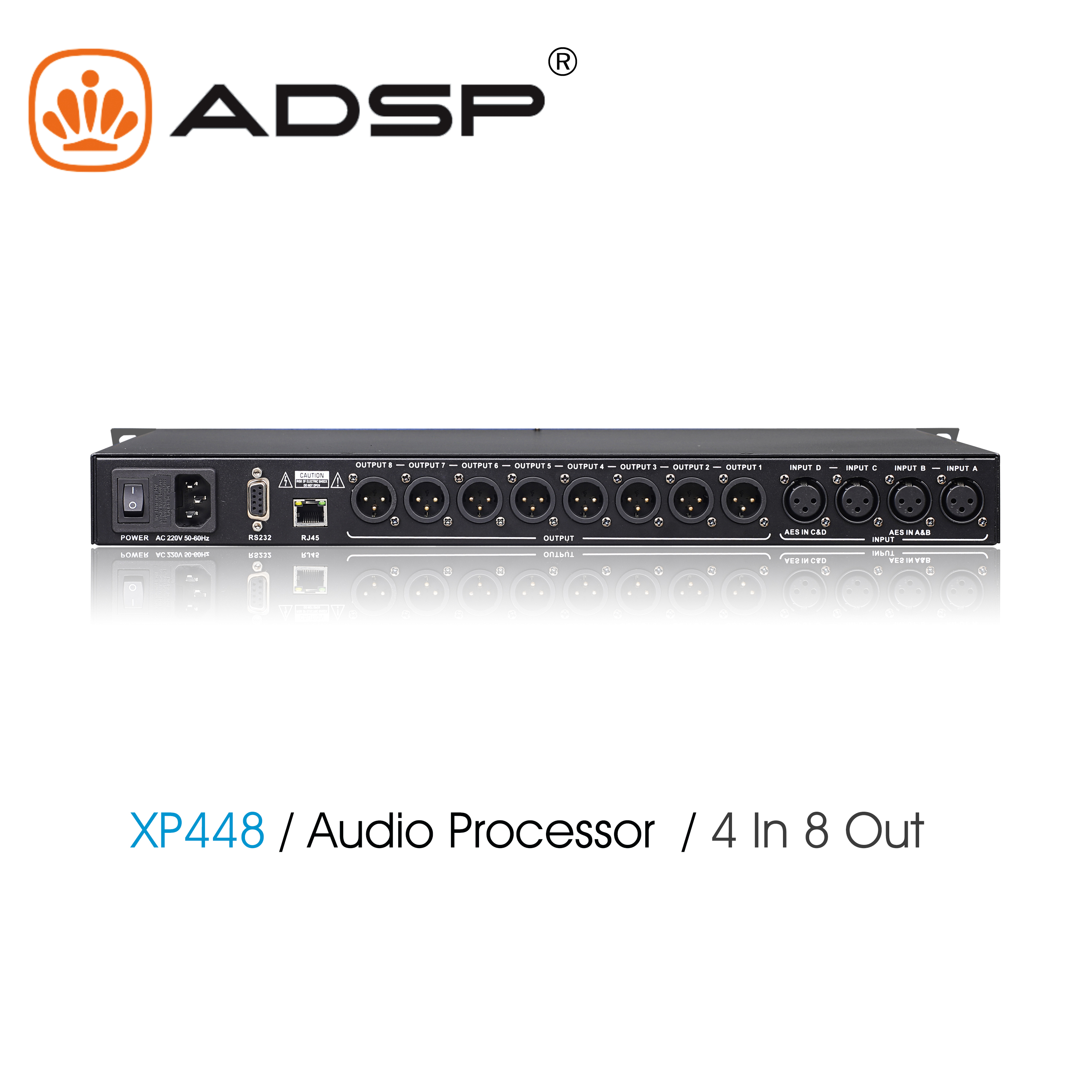 XP448 4 in 8 out professional Three-stage dynamic equilibrium audio processor for stage sound equipment system