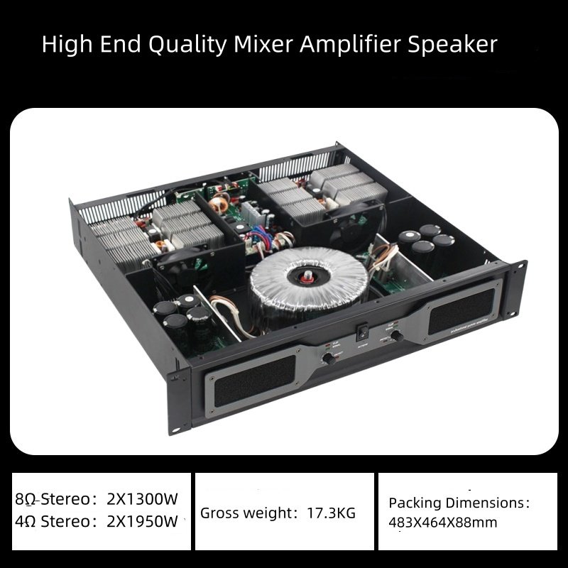Audio Stereo Karaoke 2U 2X1950W Professional Two Channel Receivers Audio Amplifiers High Power Amplifier Speakers