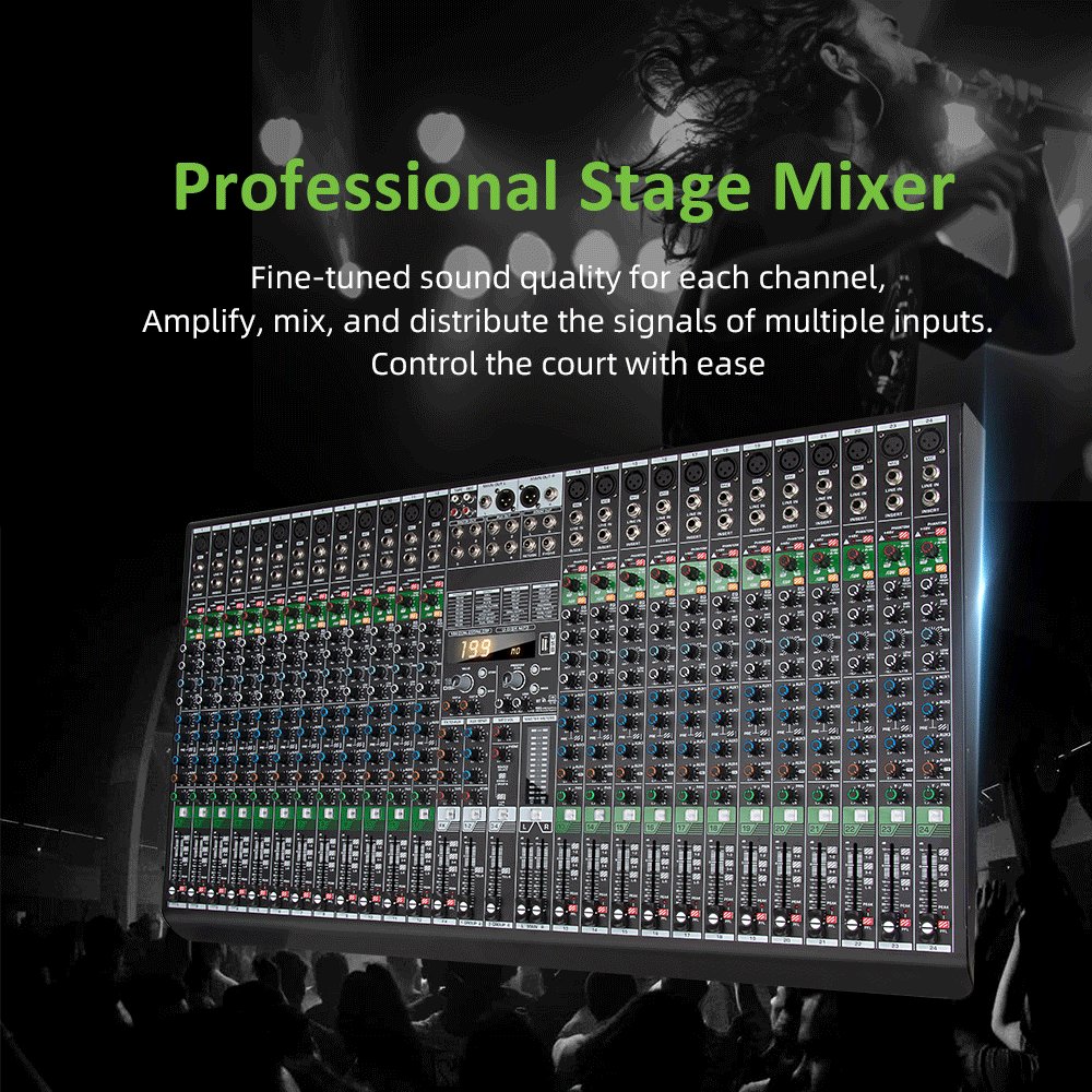 MQX24 199DSP Professional Audio Mixer Console 24 Channel Sound Card Mixer Sound System Mixer