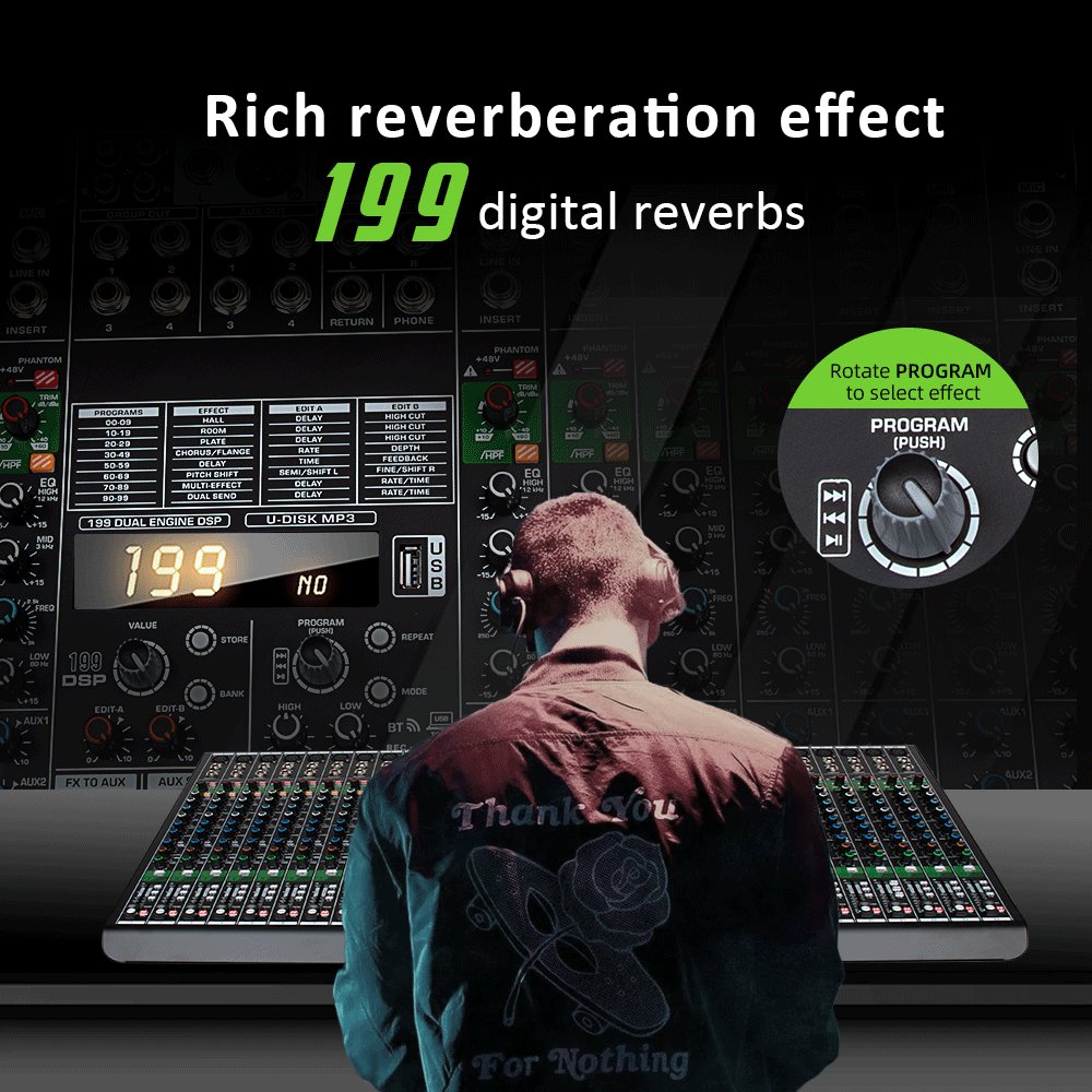 MQX24 199DSP Professional Audio Mixer Console 24 Channel Sound Card Mixer Sound System Mixer
