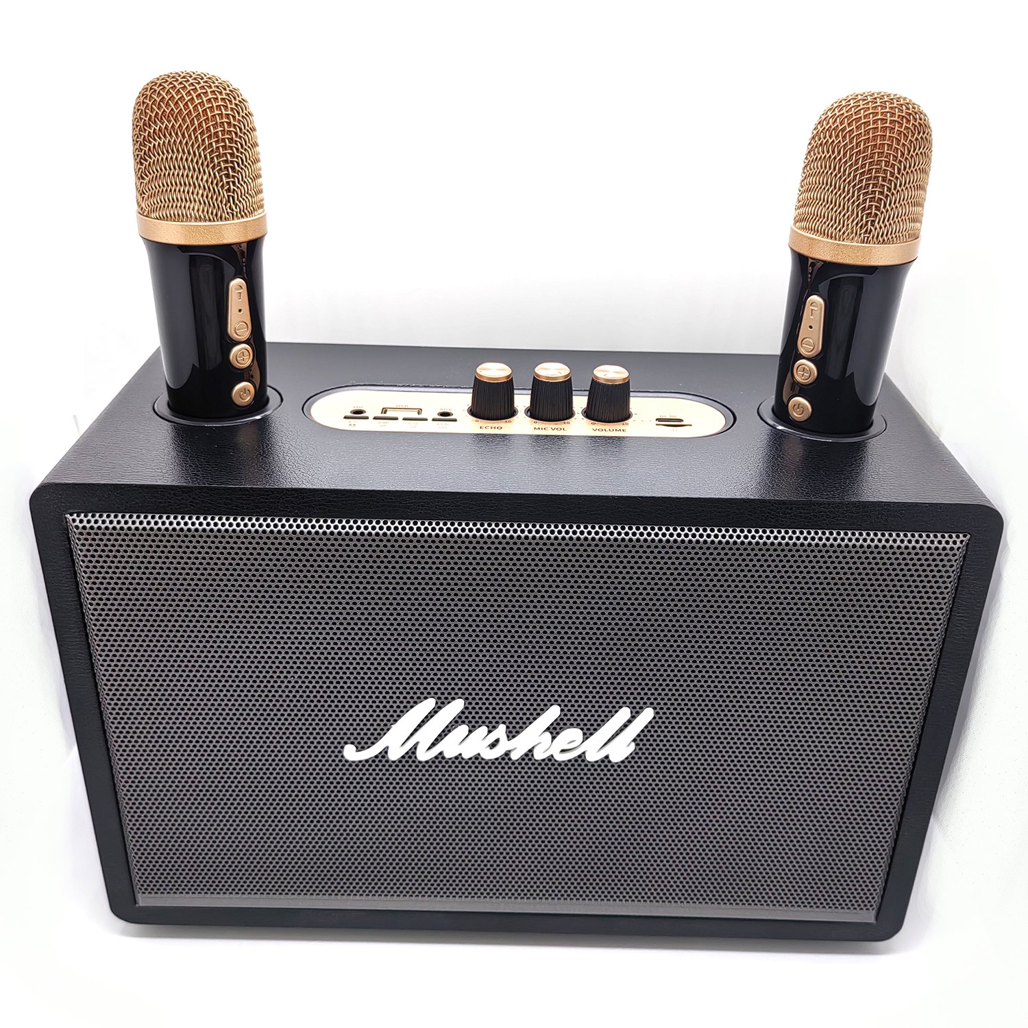 Retro Classical Wireless Blue-tooth Party Speaker Portable Karaoke Speaker With Mic Stereo Bass Woofer High Fidelity Speaker