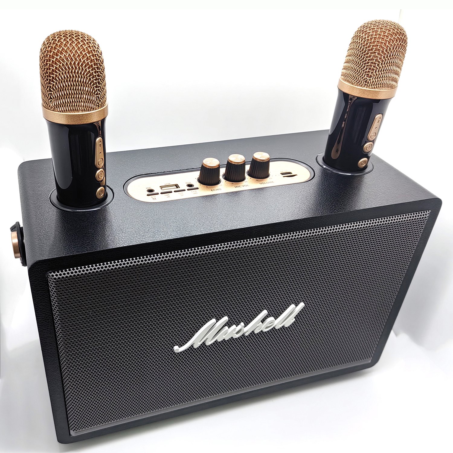 Retro Classical Wireless Blue-tooth Party Speaker Portable Karaoke Speaker With Mic Stereo Bass Woofer High Fidelity Speaker