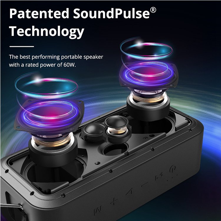 Tronsmart 60W Force pro Built In Usb-A power bank trolley speaker IPX7 outdoor sound equipment/amplifiers/speaker