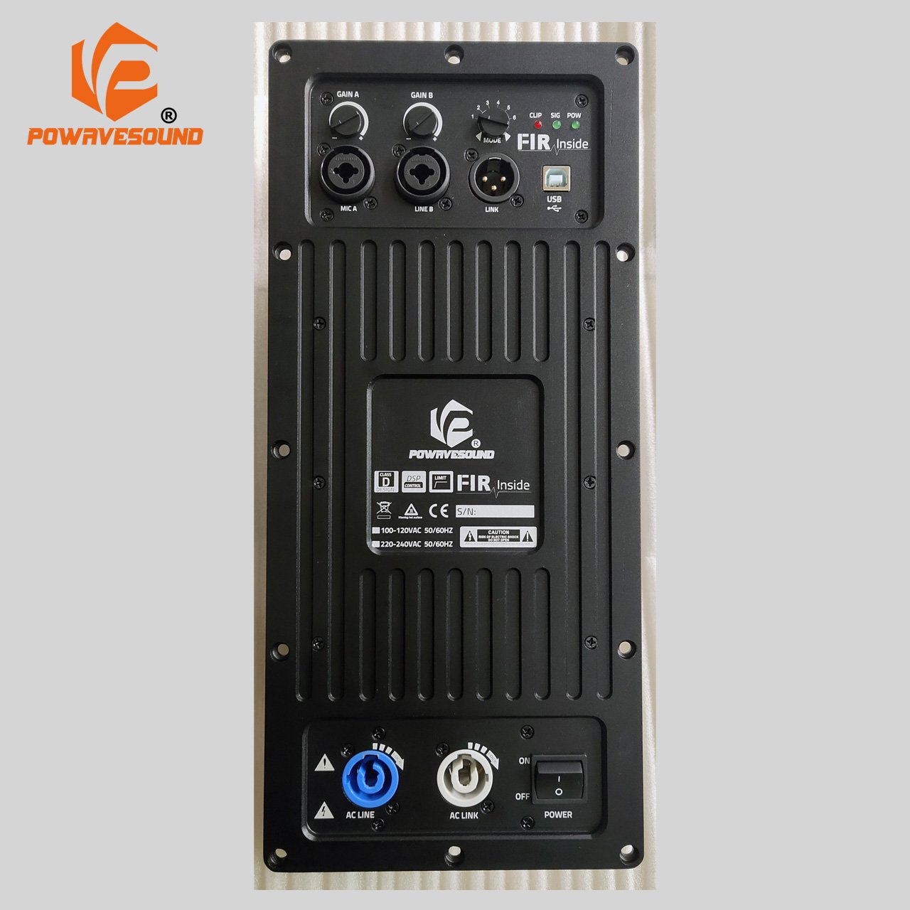 Sound equipment amplifier FIR filter phase inside and DSP audio processor control for 2000W Subwoofer or 2-way array speaker