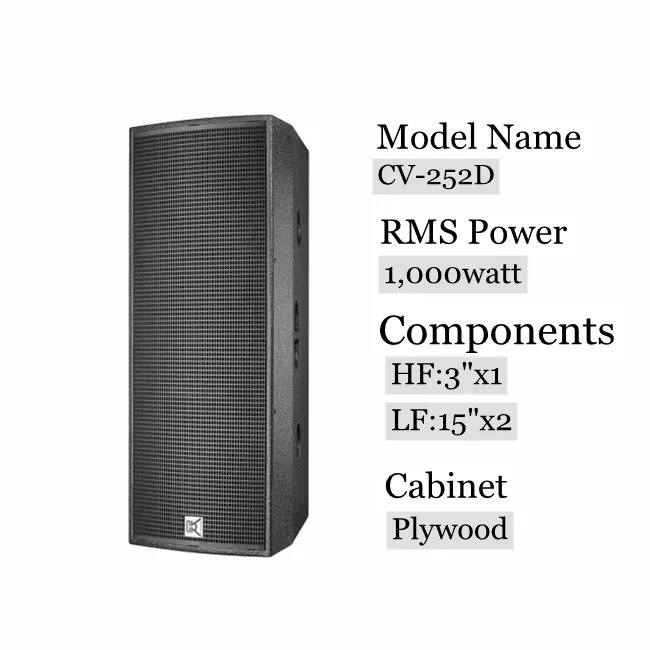 Cvr newest audio professional speakers double 15" woofer big power sound box