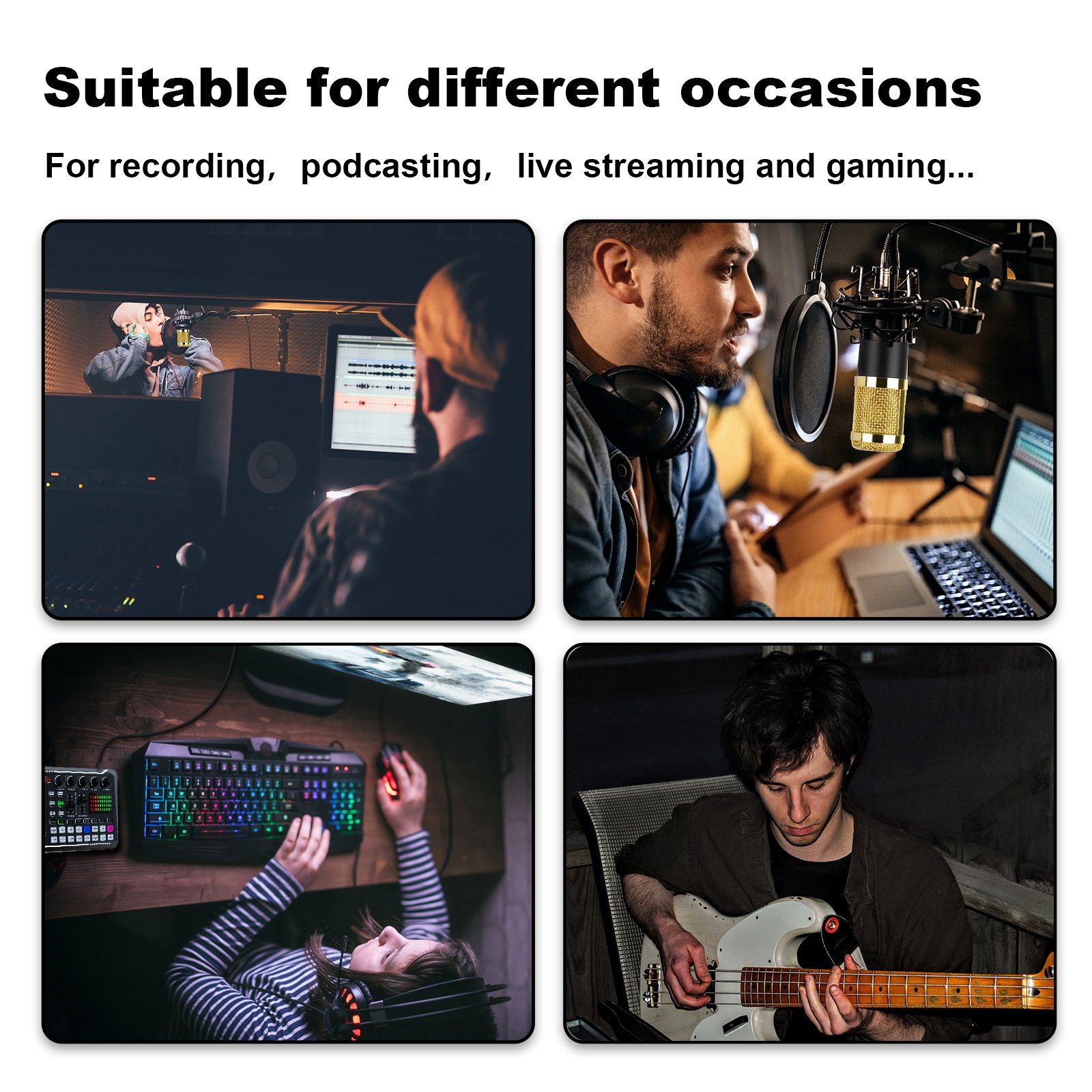 F998 BM800 Voice Changer Sound Card with Sound Effects for Live Streaming Audio Mixer for Music studio Recording Karaoke Singing