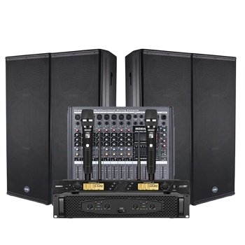 Dual 15 Inch Professional Amplifier Powered Full Range Passive PA Audio System Outdoor Concert Speaker