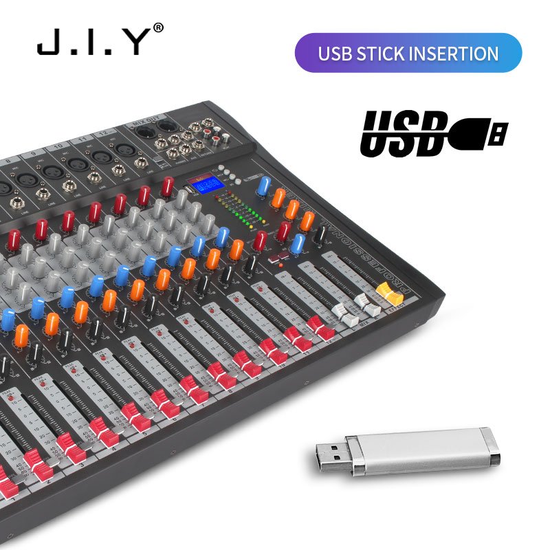 Wholesale 12 Channel Sound Audio Console Mixer Stage Controller Digital DJ Console Home KTV Audio Mixer