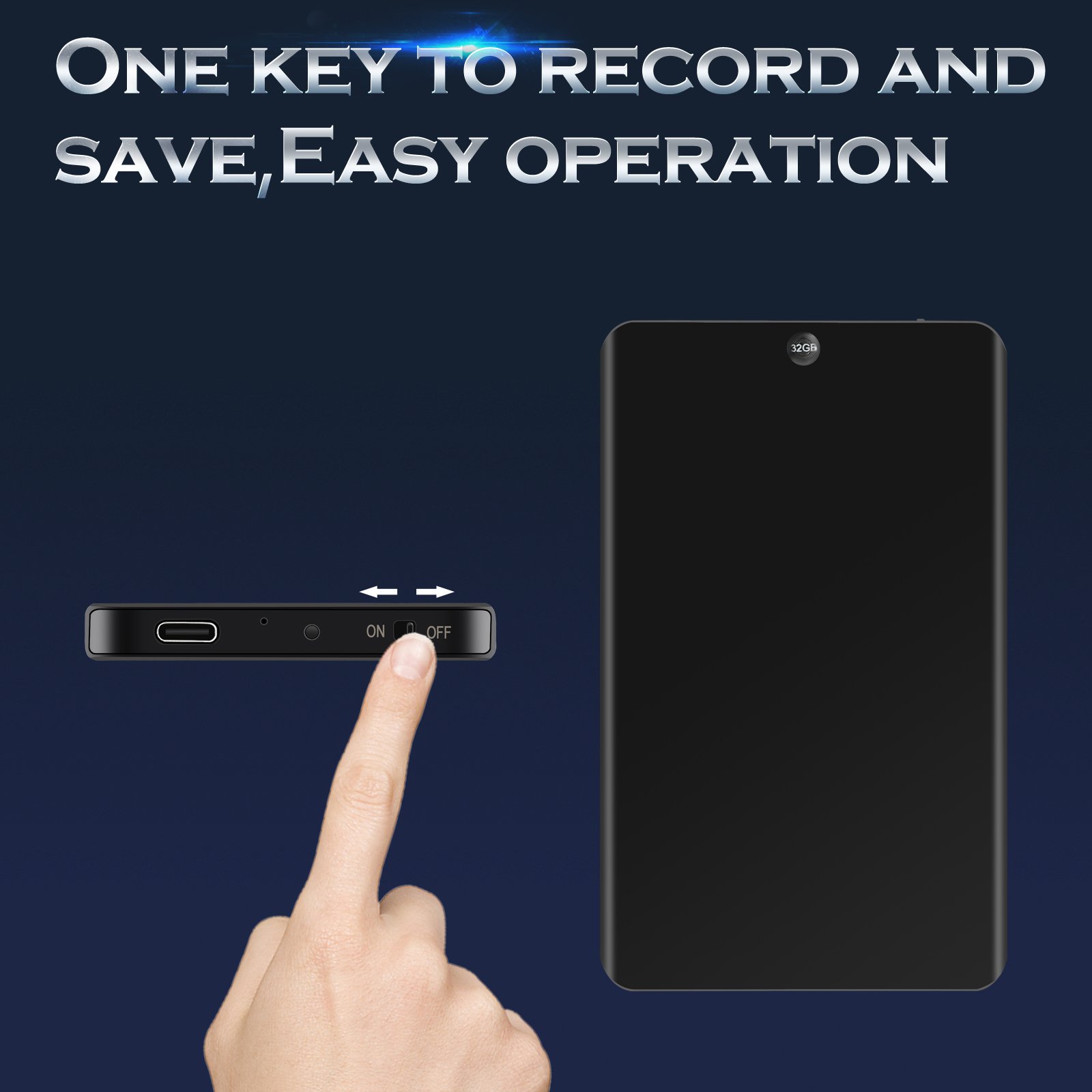 V66 HiFi Voice Recording Device Easy Operation 2500mAh OTG Function MP3 Music Player Dictaphone Digital Audio Voice Recorder