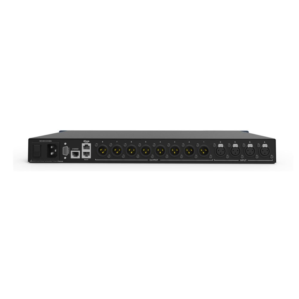 4 IN 8 OUT Professional Audio Sound Processor with 4 Dante Channel for Stage, Live Convert PA Public Address System