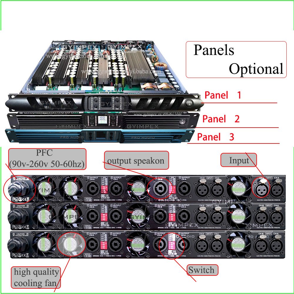 10000 watt 2ohm Class d power amplifier 4 channels brand professional stereo surround sound for line array subwoofer
