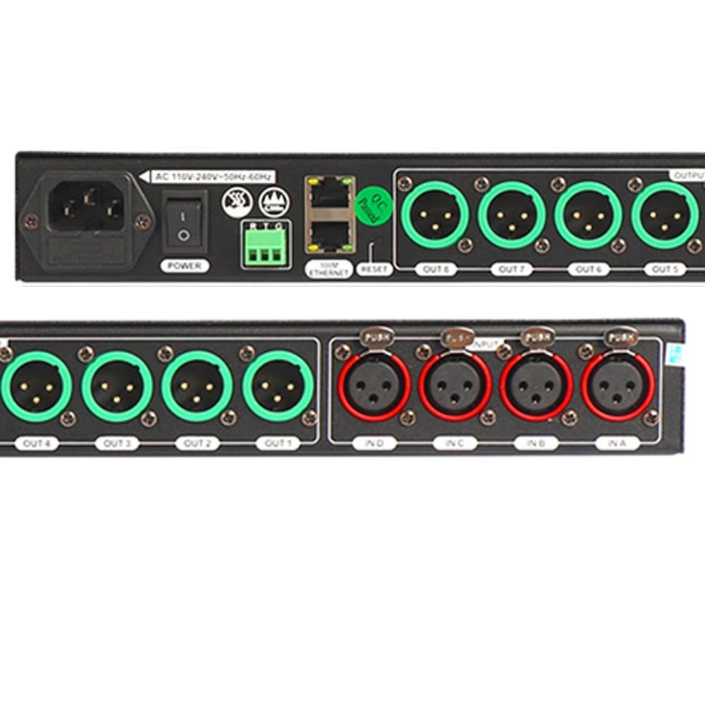 Audio Sound Processor 4 In 8 Out Audio Processor Dsp FIR Audio Equipment Effects Professional Digital Audio Processor