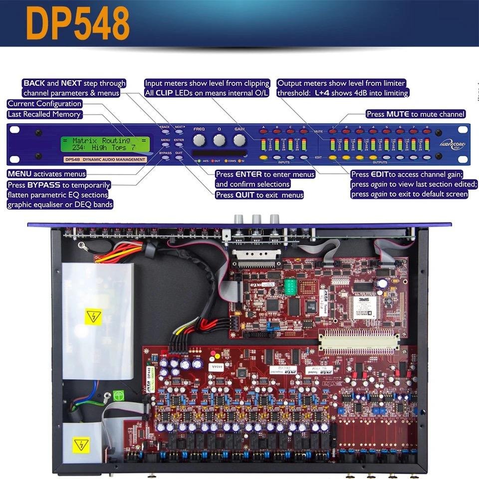 High Quality Processor Audio XTA DP548 4 in 8 out Digital Professional Crossover TOP Audio Speaker Processor