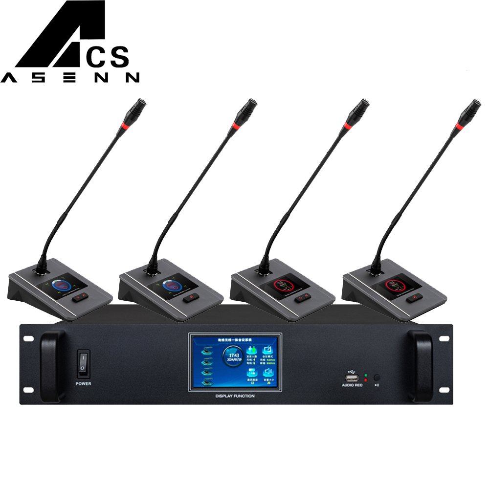 ACS-4000 Professional Digital Conference System Wired and Wireless All-in-one Machine Desktop Heart Noise Cancelling XLR CN;GUA