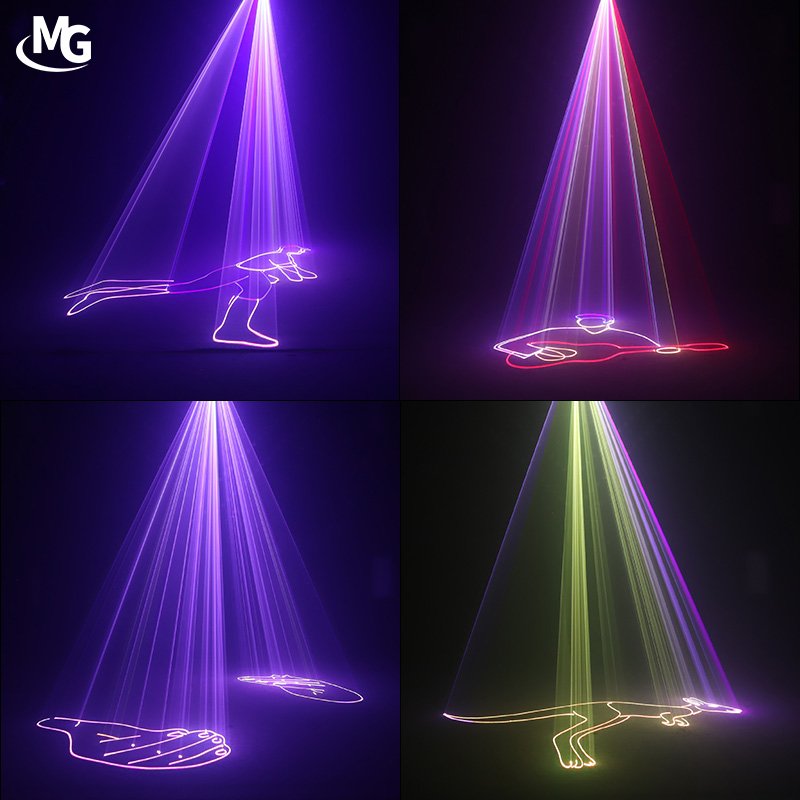 3W RGB Laser Projector Stage Animation Light 40Kpps ILDA Small 3W Full Color Laser for Night Club Disco