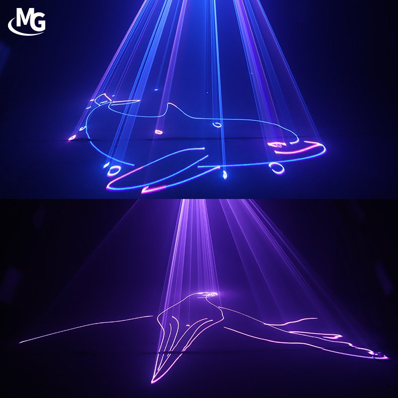3W RGB Laser Projector Stage Animation Light 40Kpps ILDA Small 3W Full Color Laser for Night Club Disco