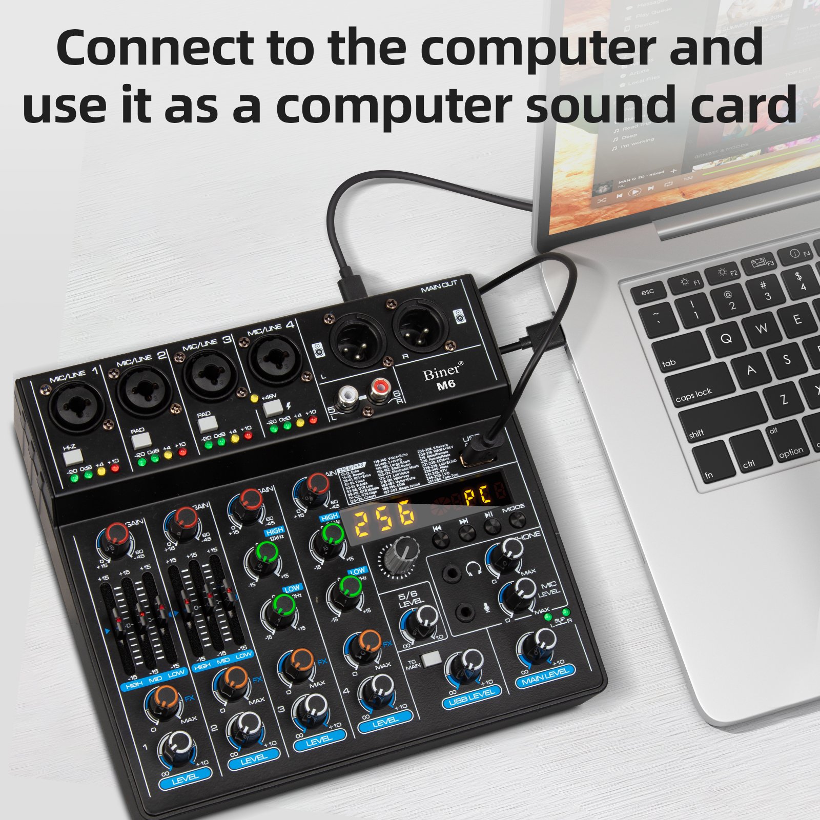 High Quality 256 Effect Table Mini Bluetooth Audio Sound Cards & Mixers