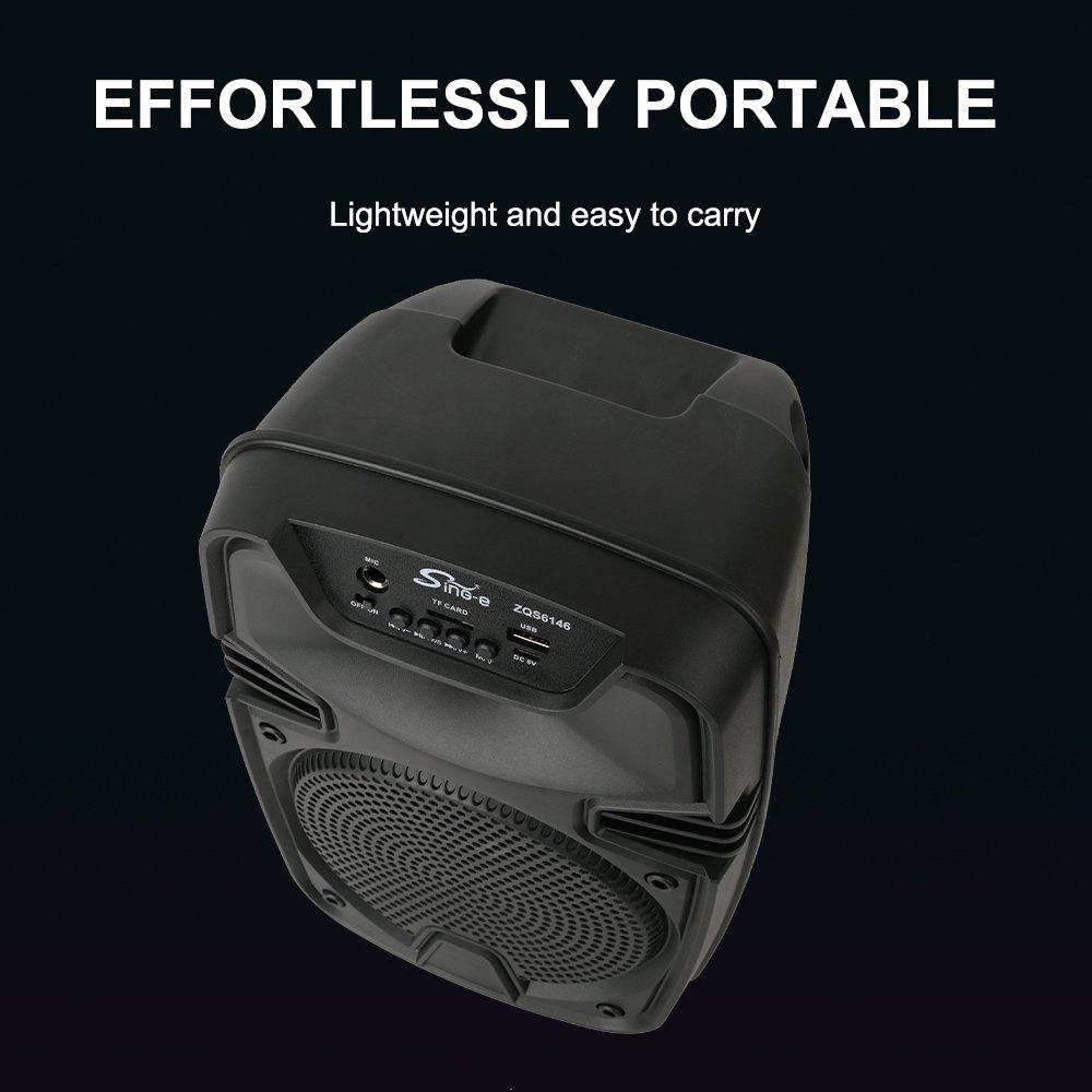 Sing-e ZQS6146 TWS Bluetooth Party 6.5 Inch Woofer Wireless Sound Equipment Amplifier Bass Plastic Mic Box Theatre DJ Use