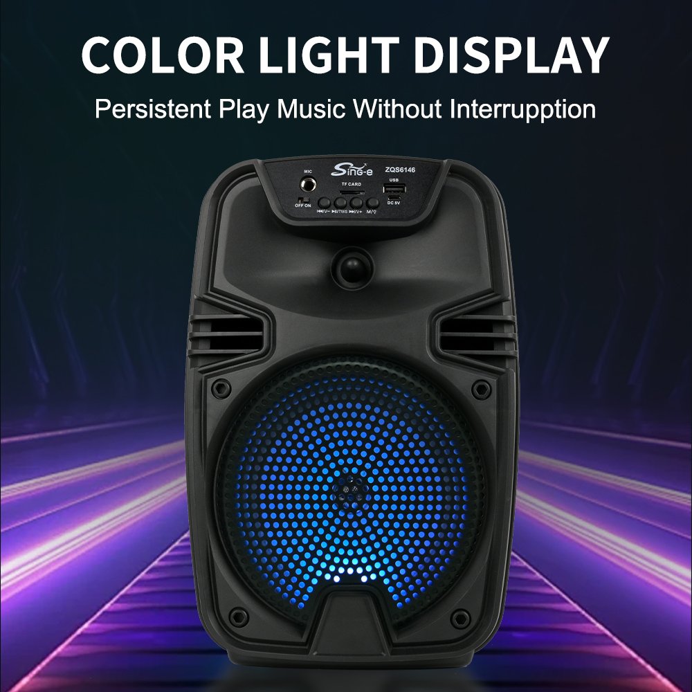 Sing-e ZQS6146 TWS Bluetooth Party 6.5 Inch Woofer Wireless Sound Equipment Amplifier Bass Plastic Mic Box Theatre DJ Use