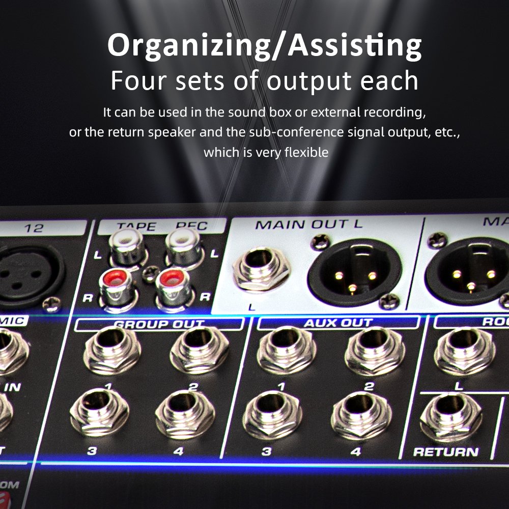 MQX24 professional mixer 24 channel with Bluetooth+USB+199DPS reverb effect audio mixer for DJ stage real-time monitor recording