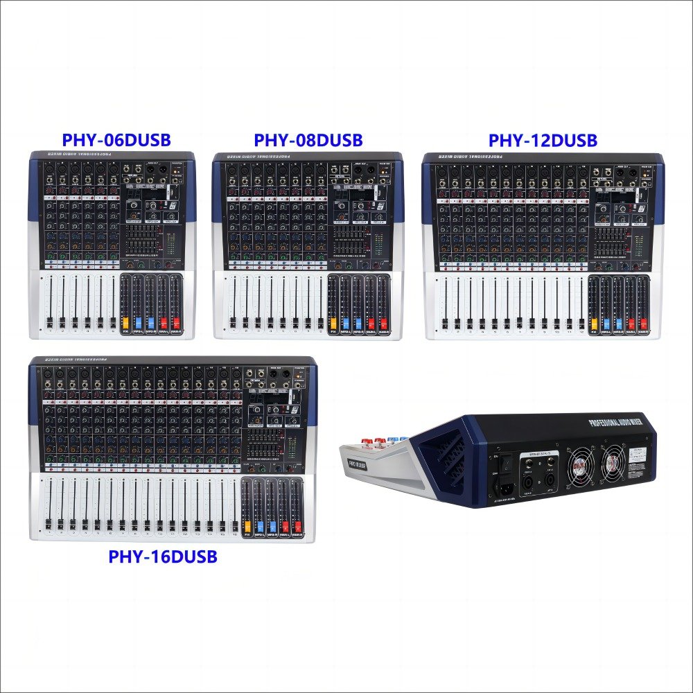 Professional 12 Channels Audio Mixer amplifier console mixer Built in 99 DSP effects USB Connection for stage performance