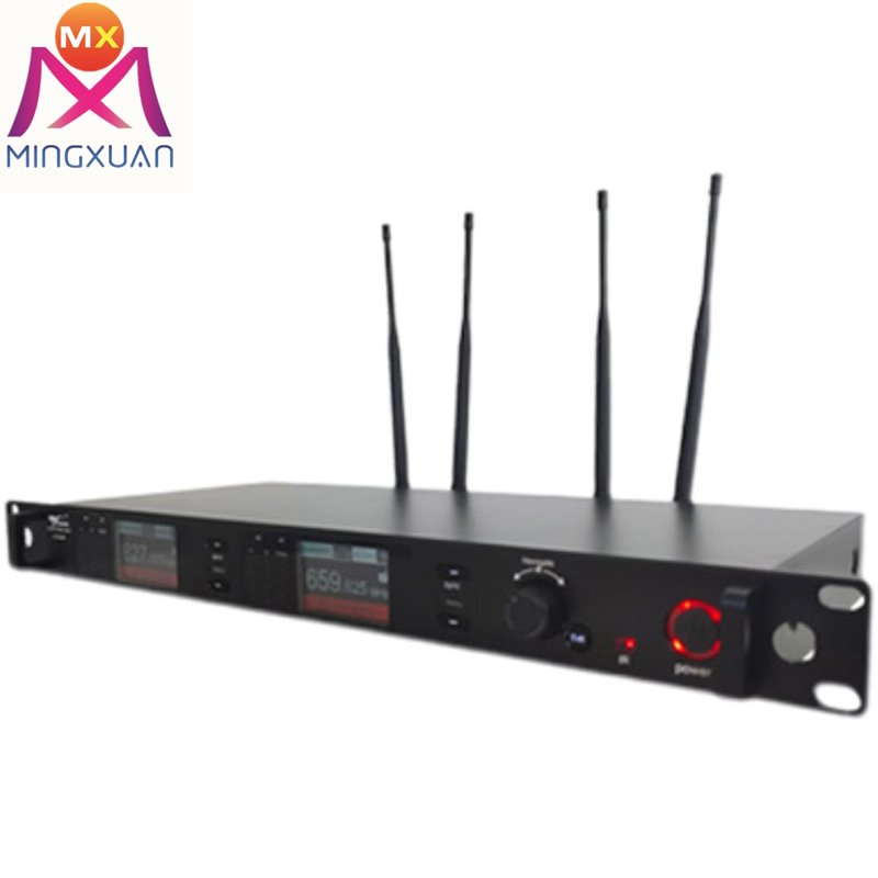 Wireless True Diversity Dual Microphone Uhf Professional conferences speeches Black Metal