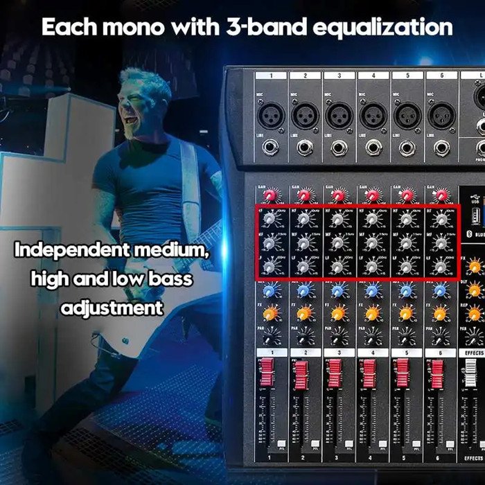 TKG CT-60S 48V Phantom Power mini 6 channel sound system professional audio mixer console
