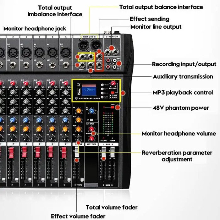 TKG CT-60S 48V Phantom Power mini 6 channel sound system professional audio mixer console