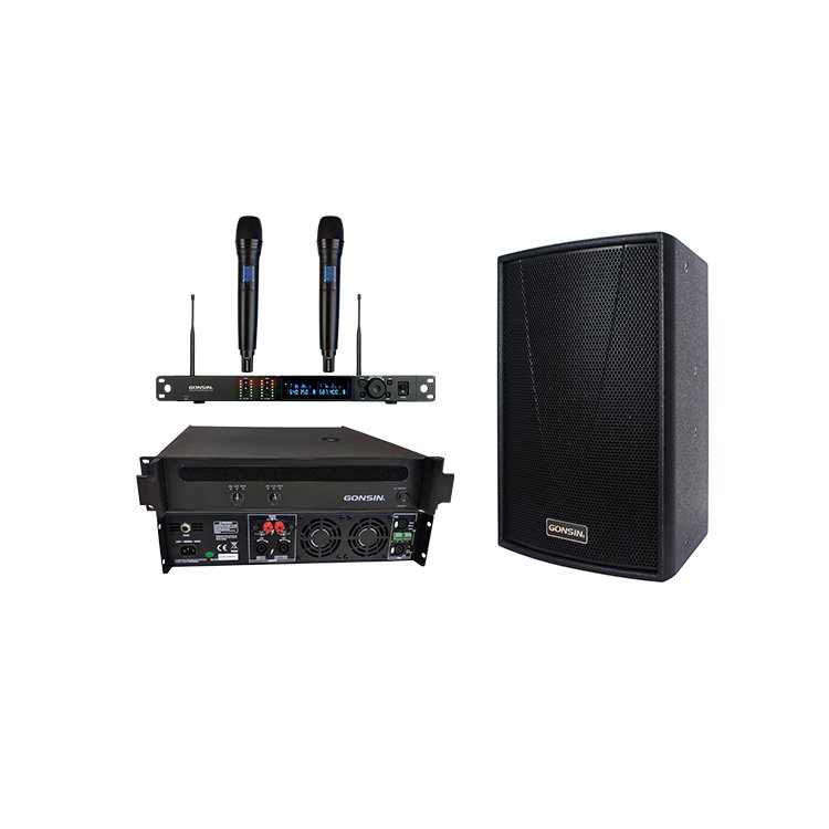 10In Full Range Speaker Conference Sound System Set Confer Audio Speaker 10 PA System Full Set Uhf Microphones With Speaker