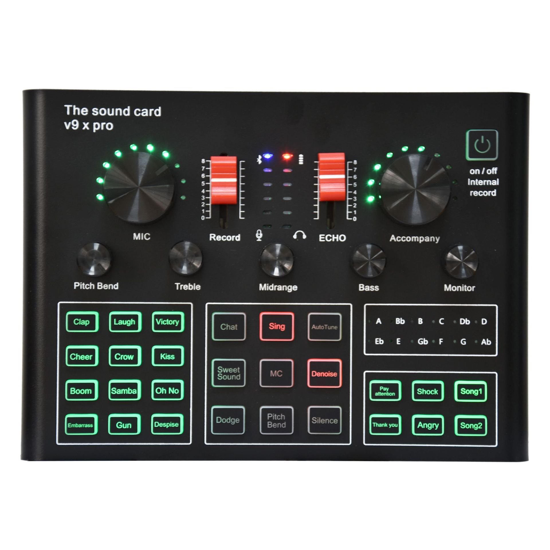 Black Color Box Usb Sound Card 12 Inputs Interface BM800 Microphone V9xpro Sound Card Set Noise Cancelling Stock Metal & Plastic