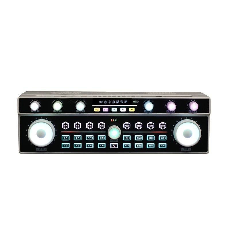 Outdoor live broadcast sound card with speaker and wireless microphone all-in-one machine