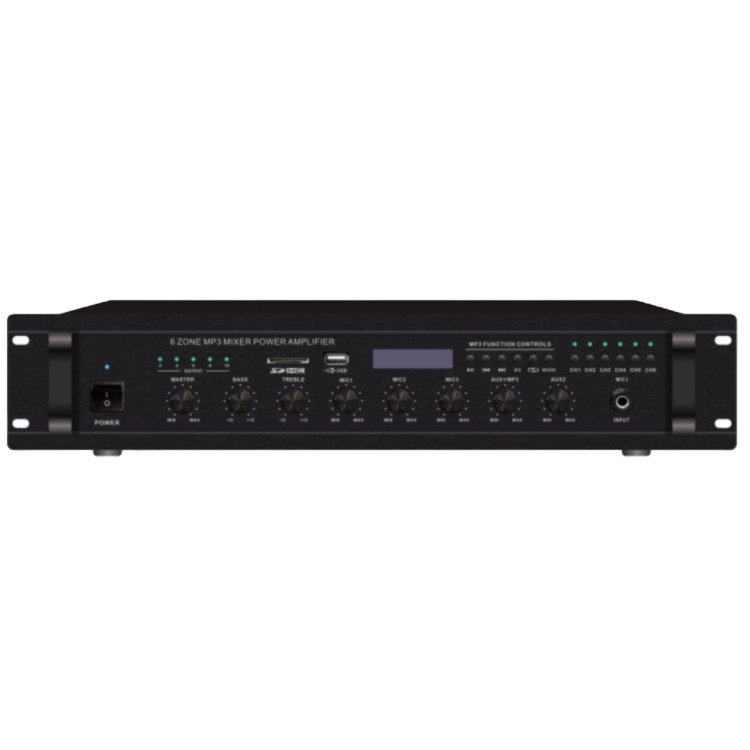 6 Zone 60W Mixer Amp with Mp3 & FM, USB & SD &bluetooth