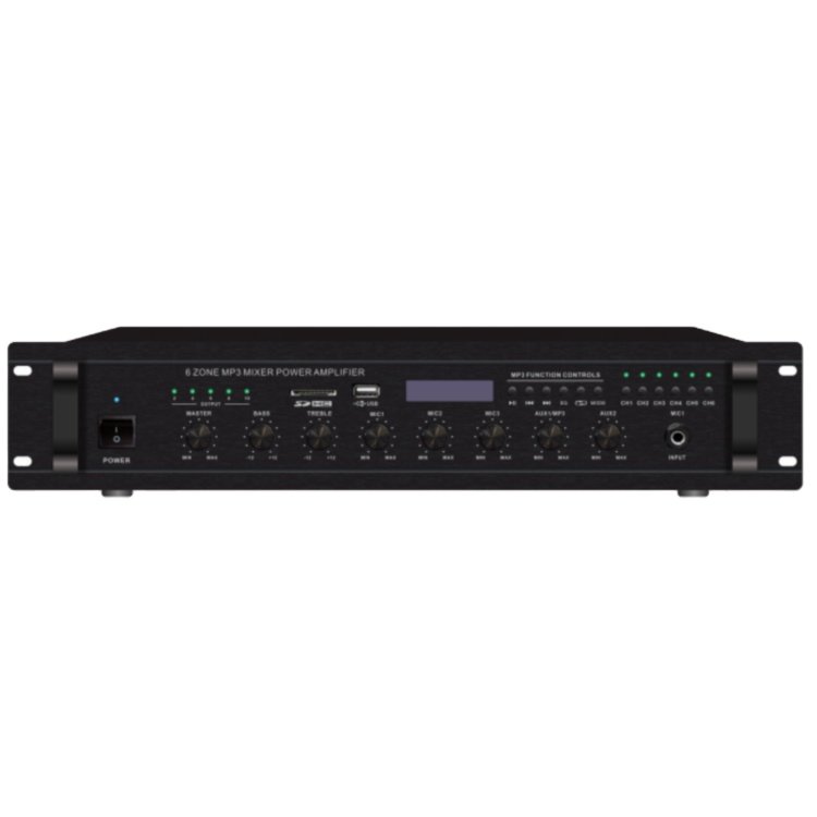 6 Zone 60W Mixer Amp with Mp3 & FM, USB & SD &bluetooth