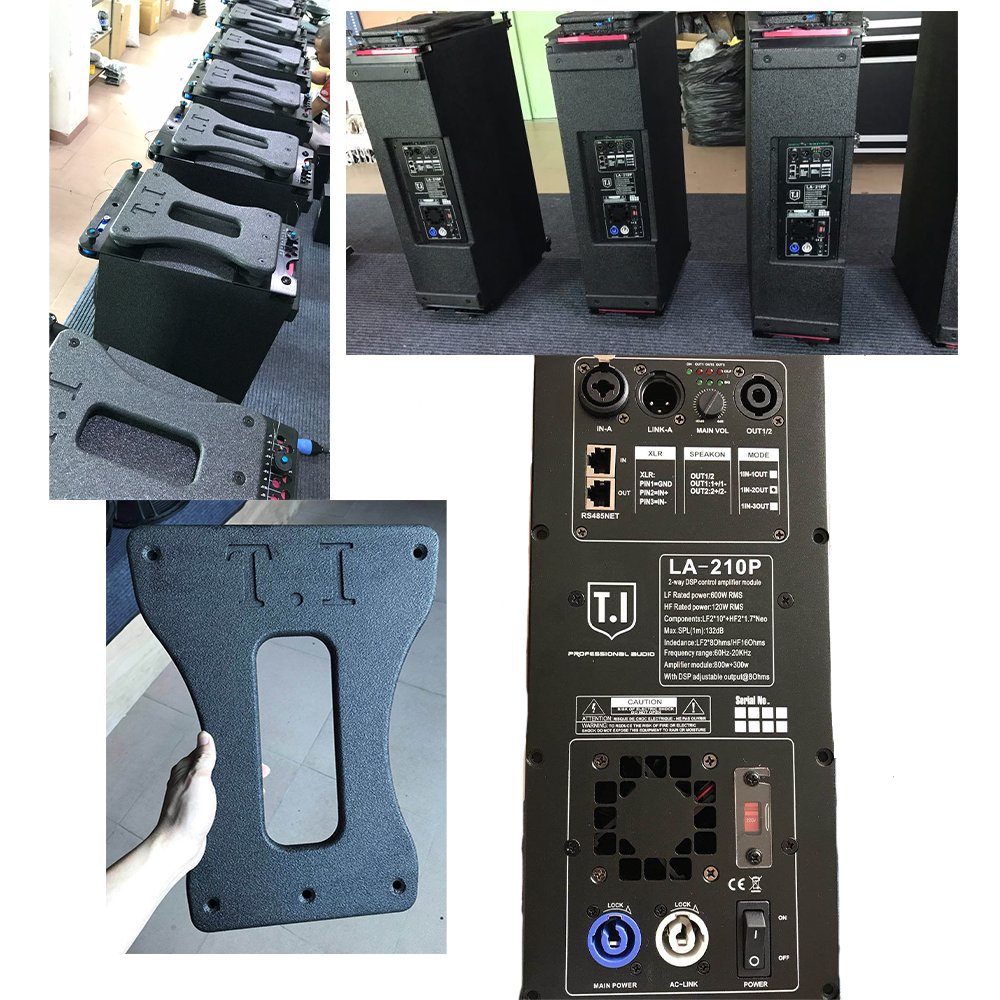 Hot sale active concert stage sound system dual 10'' two way powerful line array speaker set for church