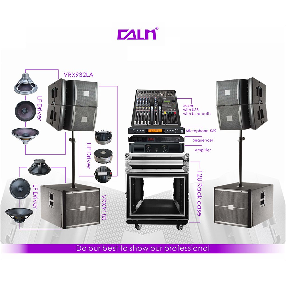 Single 12 inch loud powered sound line array speakers 350w low driver Pro Audio equipment set-VRX932LA+VRX918S
