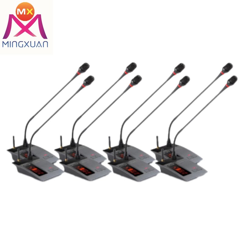 conference Discussion gooseneck microphone 8 channel wireless Digital Rechargeable Battery