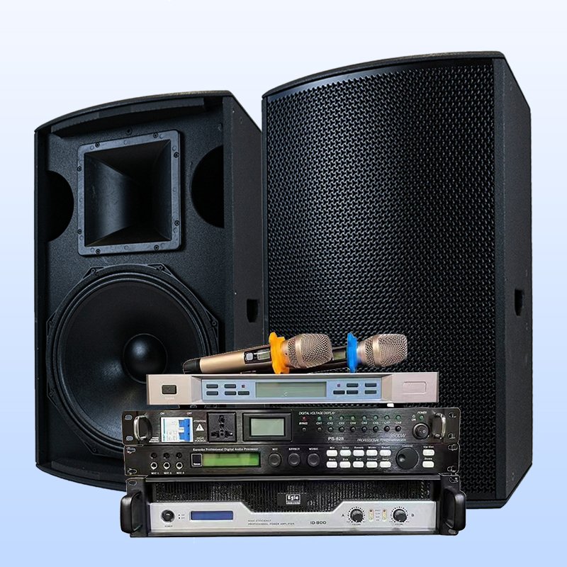 Speakers Audio System Krk karaoke 15 " Driver Loudspeaker Horn Mid-bass Loudspeakers Amplifier Sound Equipment