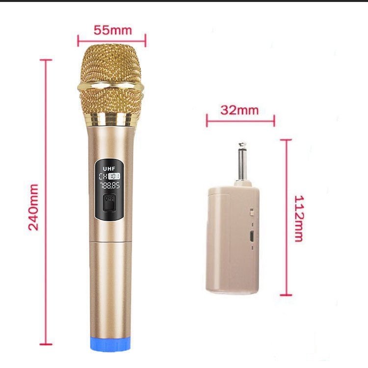 Top Quality 2 Channel Gold UHF Dynamic Wireless Microphone For Video Conference System Speaker Sound Equipment
