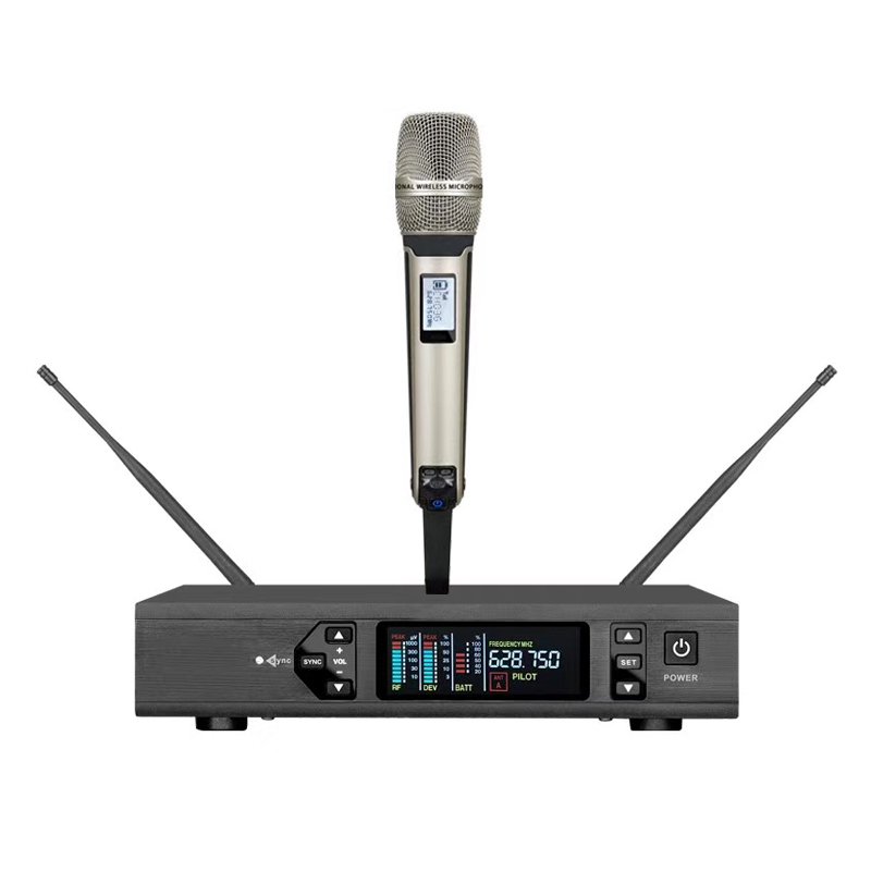 Professional UHF Wireless True Diversity Lavalie Handset Handheld Microphone For Stage Performance