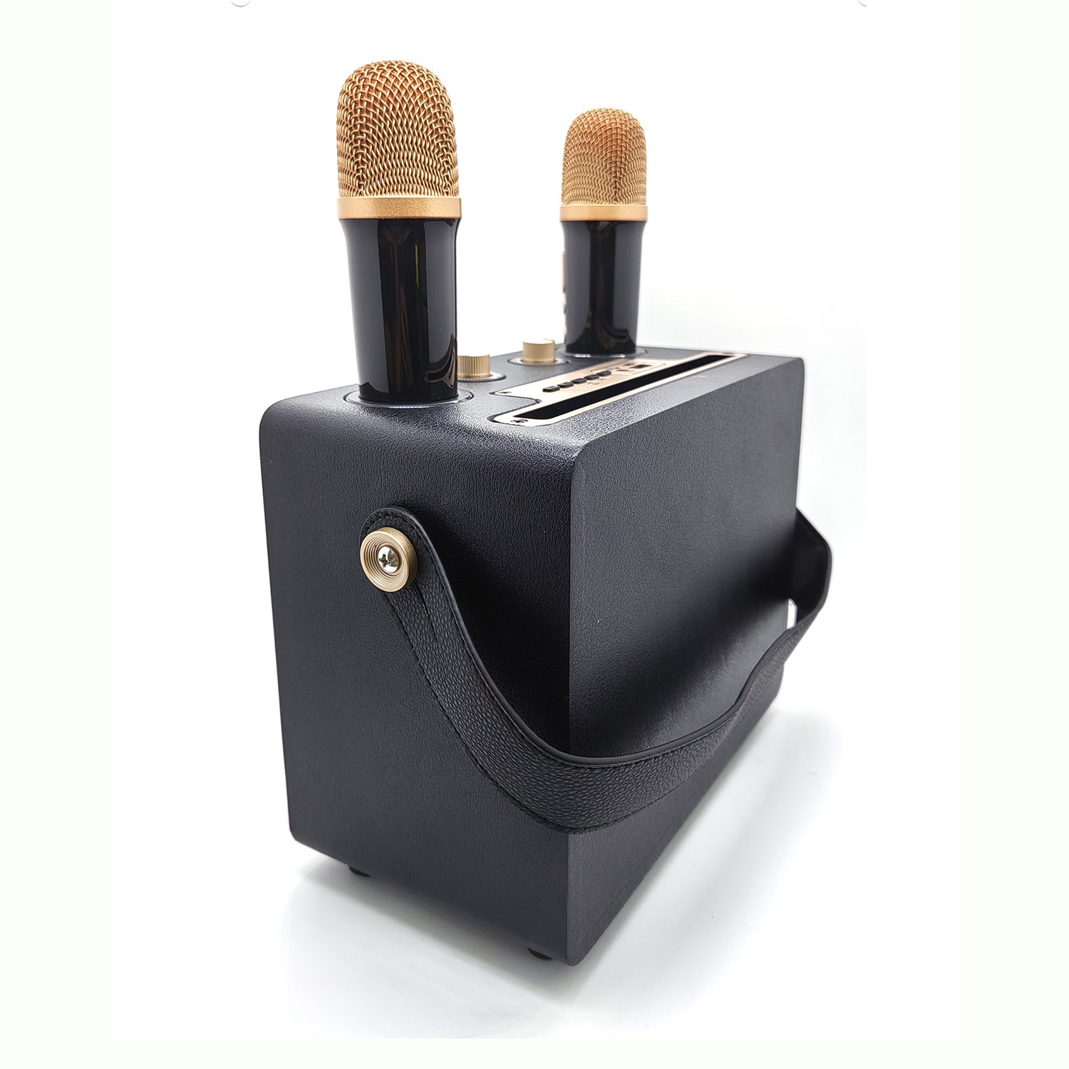 subwoofer karaoke Wooden wireless BT Speaker with wireless mic FM radio support TF/USB home DJ party professinal speakers