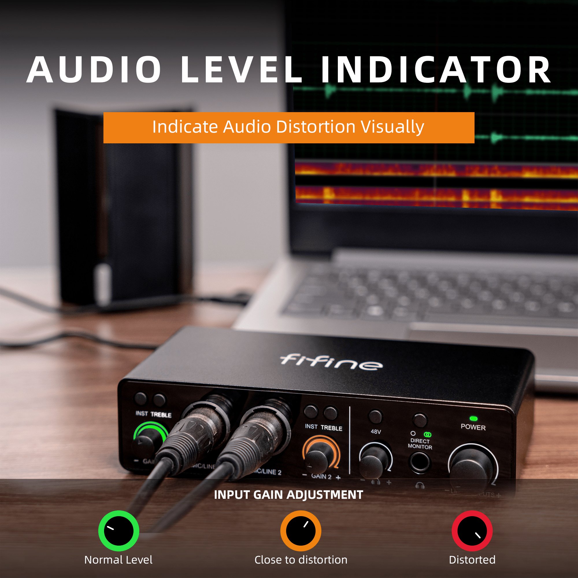 Fifine Amplitank Ampli3 24Bit 192KHz USB Audio Interface 2 in 2 out Podcast Equipment Sound Card for Recording Studio with OTG