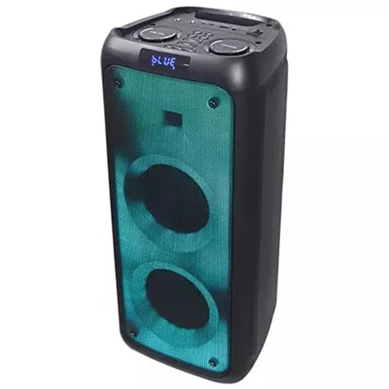 T Dual 5.5 Inch Outdoor Wireless Bluetooth Karaoke Portable Speaker with Colorful Light Stereo Hifi Bt Party Trolley Speakers