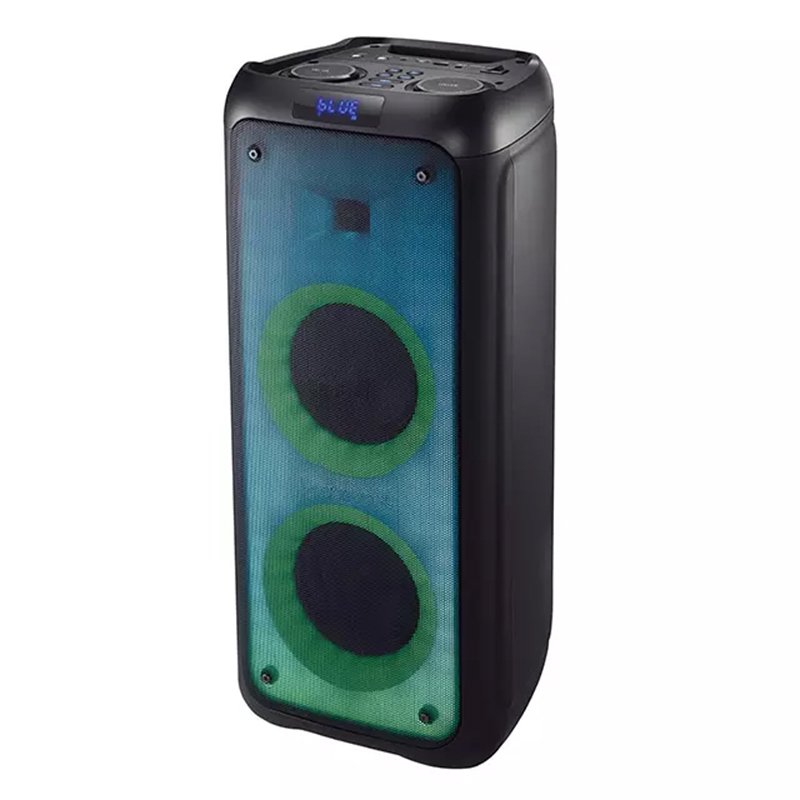 T Dual 5.5 Inch Outdoor Wireless Bluetooth Karaoke Portable Speaker with Colorful Light Stereo Hifi Bt Party Trolley Speakers